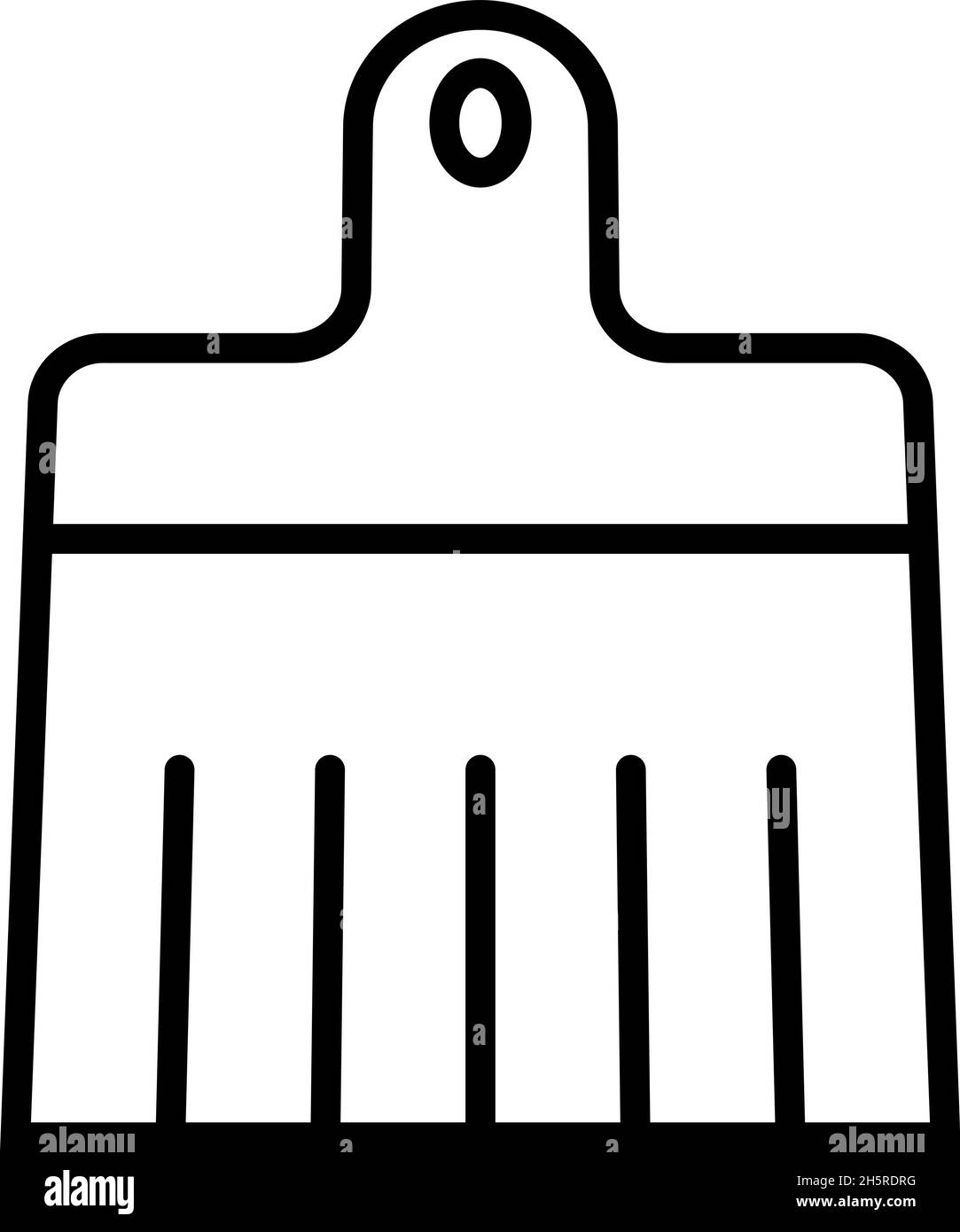 Illustrazione lineare del pennello. Icona Vector Isolated in stile piatto Illustrazione Vettoriale