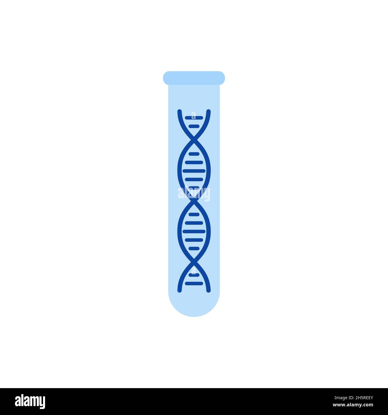 DNA in provetta icona isolata su piatto per design medico. Illustrazione vettoriale Illustrazione Vettoriale