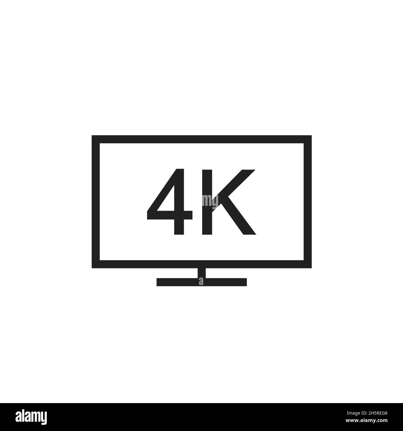 Tecnologia schermo tv 4k icona vettoriale isolata su sfondo bianco Illustrazione Vettoriale