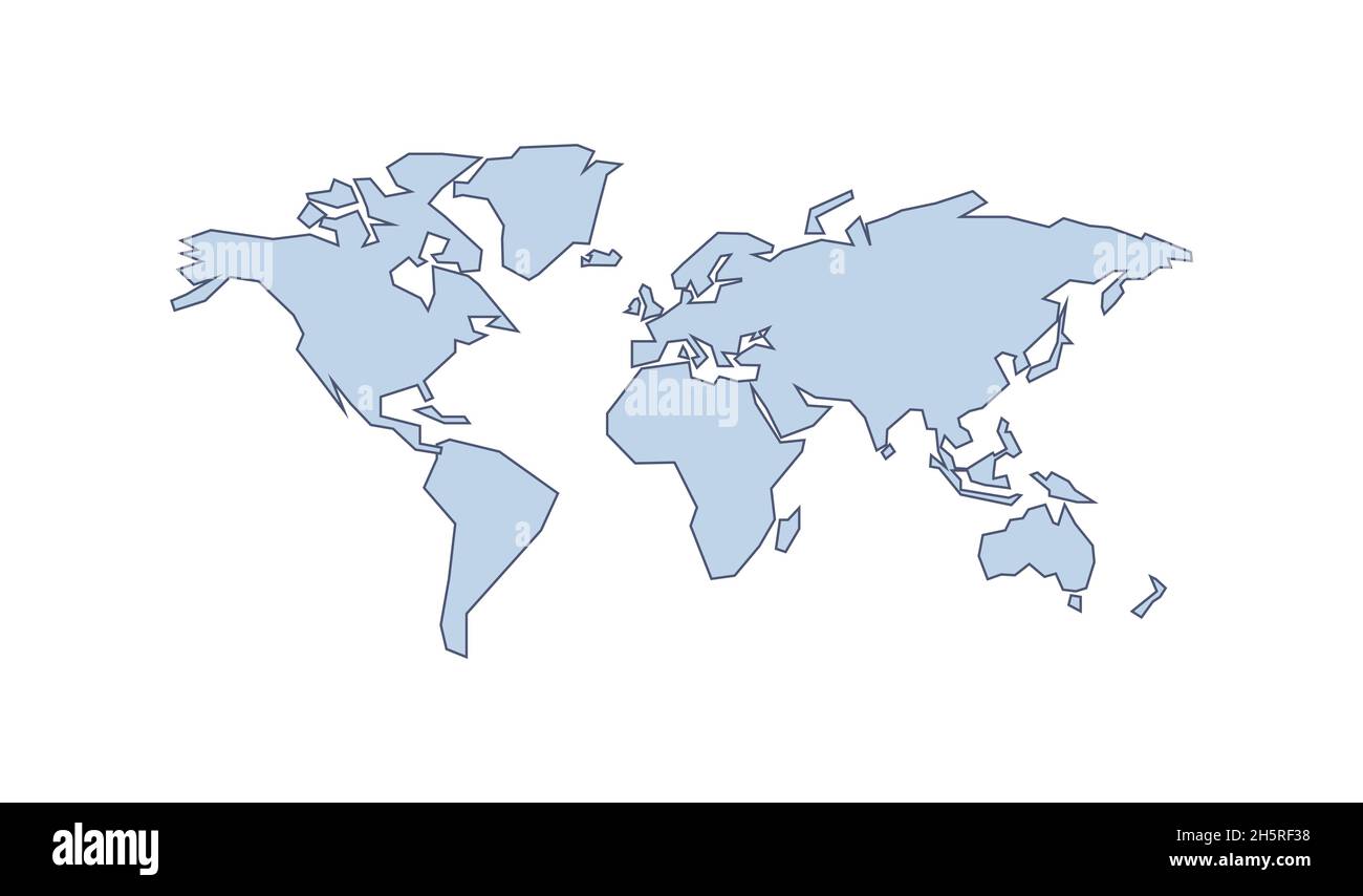 infografica cartoni animati di minimalismo della mappa del mondo. Sfondo astratto. Icona piatta per l'istruzione. Illustrazione Vettoriale
