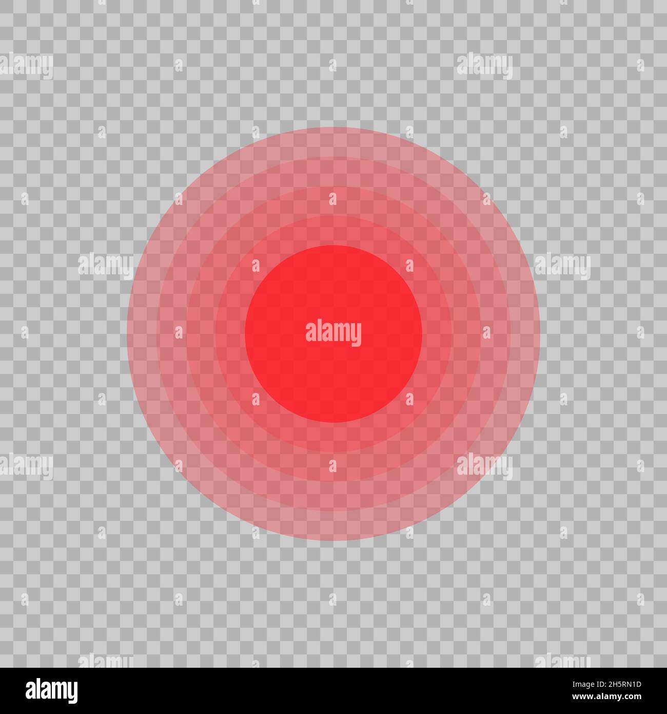 Dolore cerchio rosso in stile piatto. Illustrazione vettoriale astratta per il decign wab Illustrazione Vettoriale