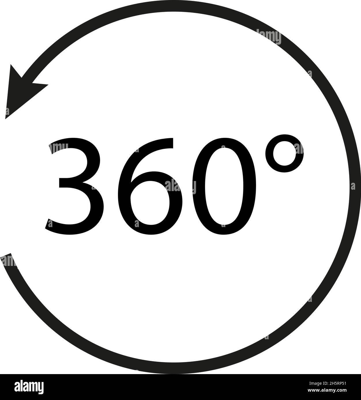 360 icona per il design concettuale. Web di illustrazione vettoriale con simbolo freccia Illustrazione Vettoriale