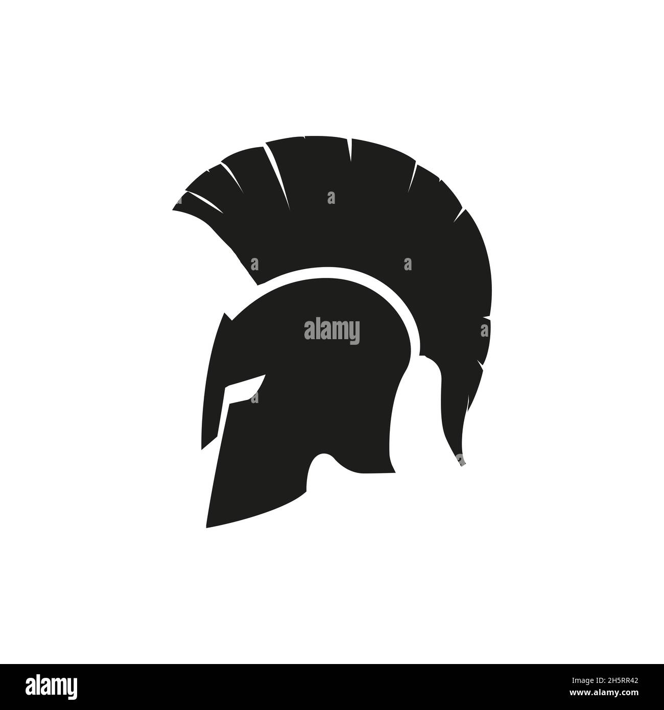 Maschera casco Sparta icona isolata. Disegno vettoriale del logo in stile piatto Illustrazione Vettoriale