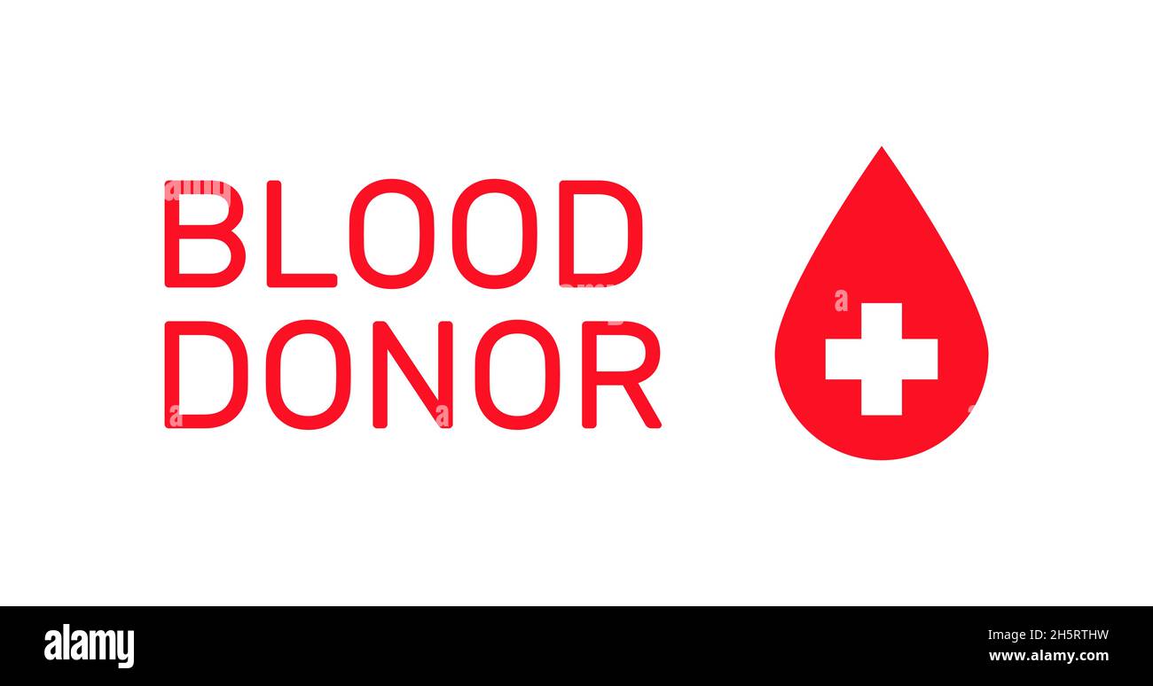 Illustrazione del donatore di sangue con goccia ocon per la progettazione medica. Vettore isolato in piatto Illustrazione Vettoriale