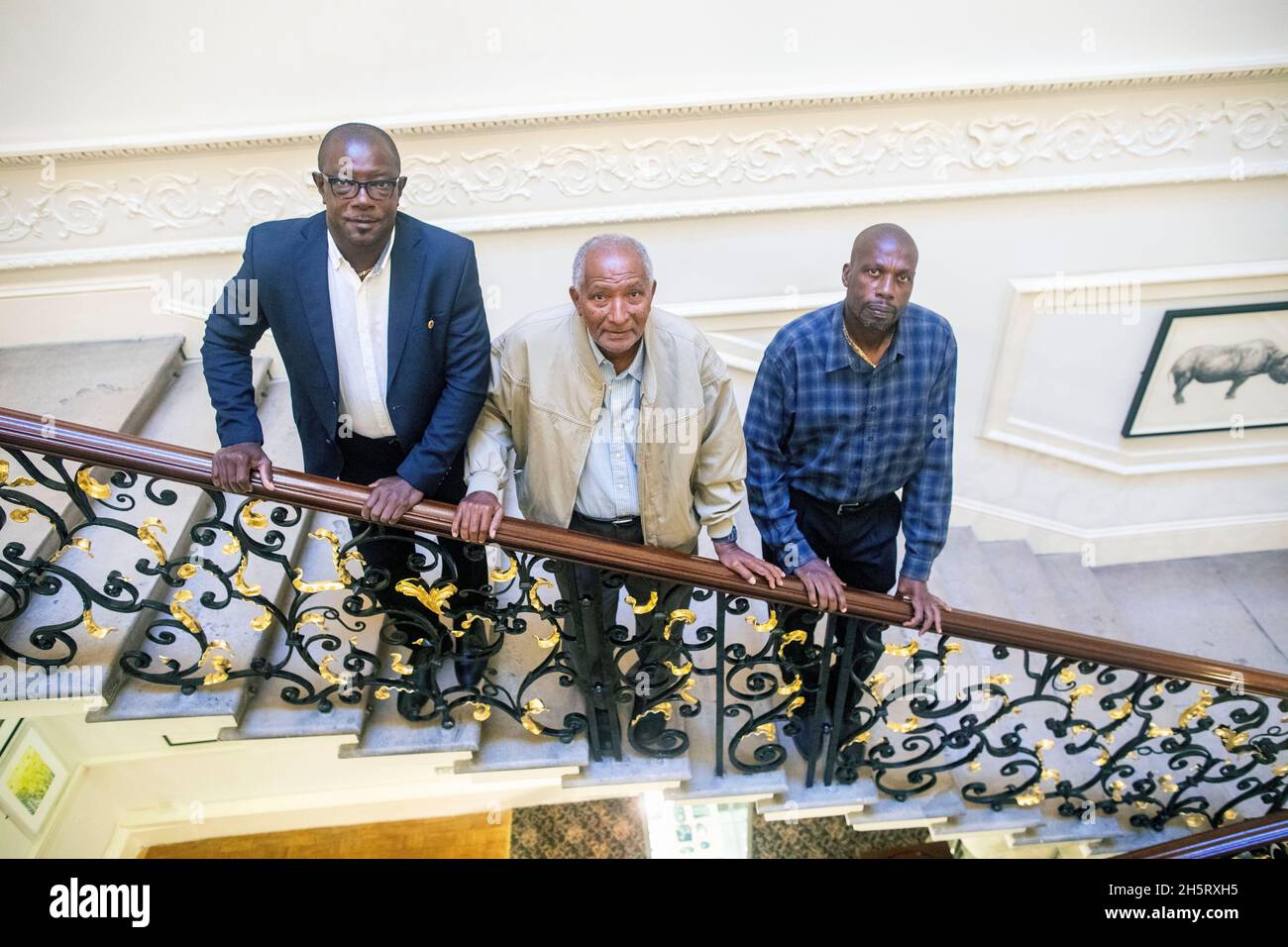 pic mostra: Tre grandi e cavalieri d'Antigua dell'India occidentale Sir Curtly Ambrose, Sir Richie Richardson e Sir Andy Roberts al Ro Foto Stock