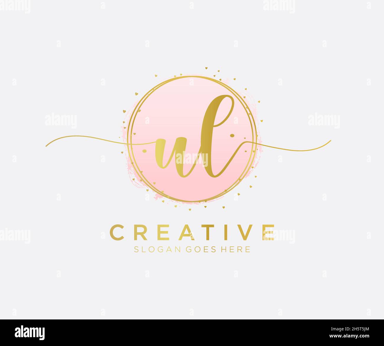 Logo femminile UL. Utilizzabile per la natura, salone, centro benessere, cosmetici e loghi di bellezza. Elemento modello di disegno con logo a vettore piatto. Illustrazione Vettoriale