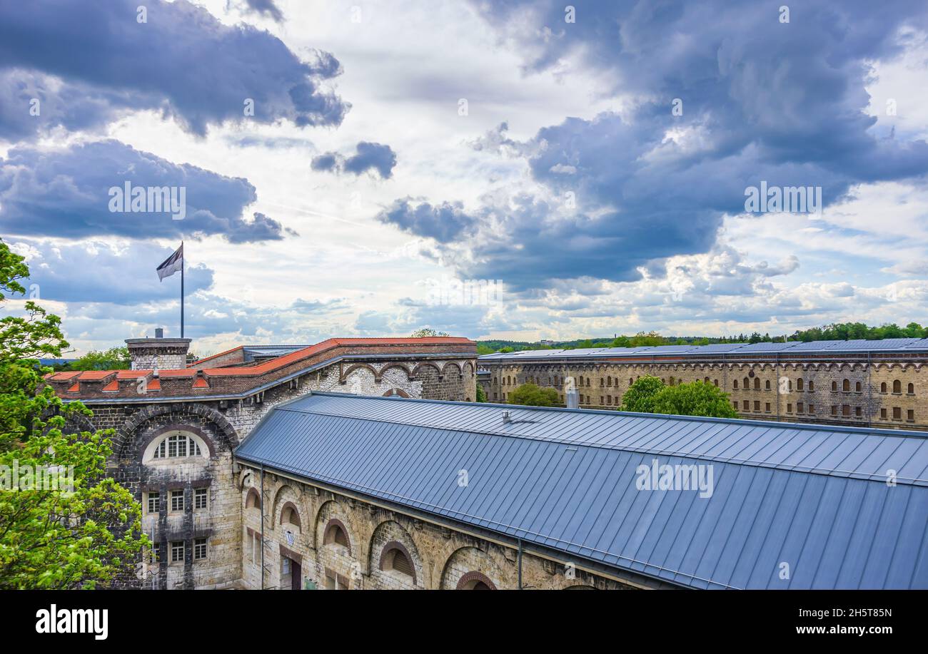 Ulm, Baden-Württemberg, Germania: La cittadella in pietra di Wilhelmsburg sulla collina di Michelsberg, parte del BundesFestung Ulm. Foto Stock