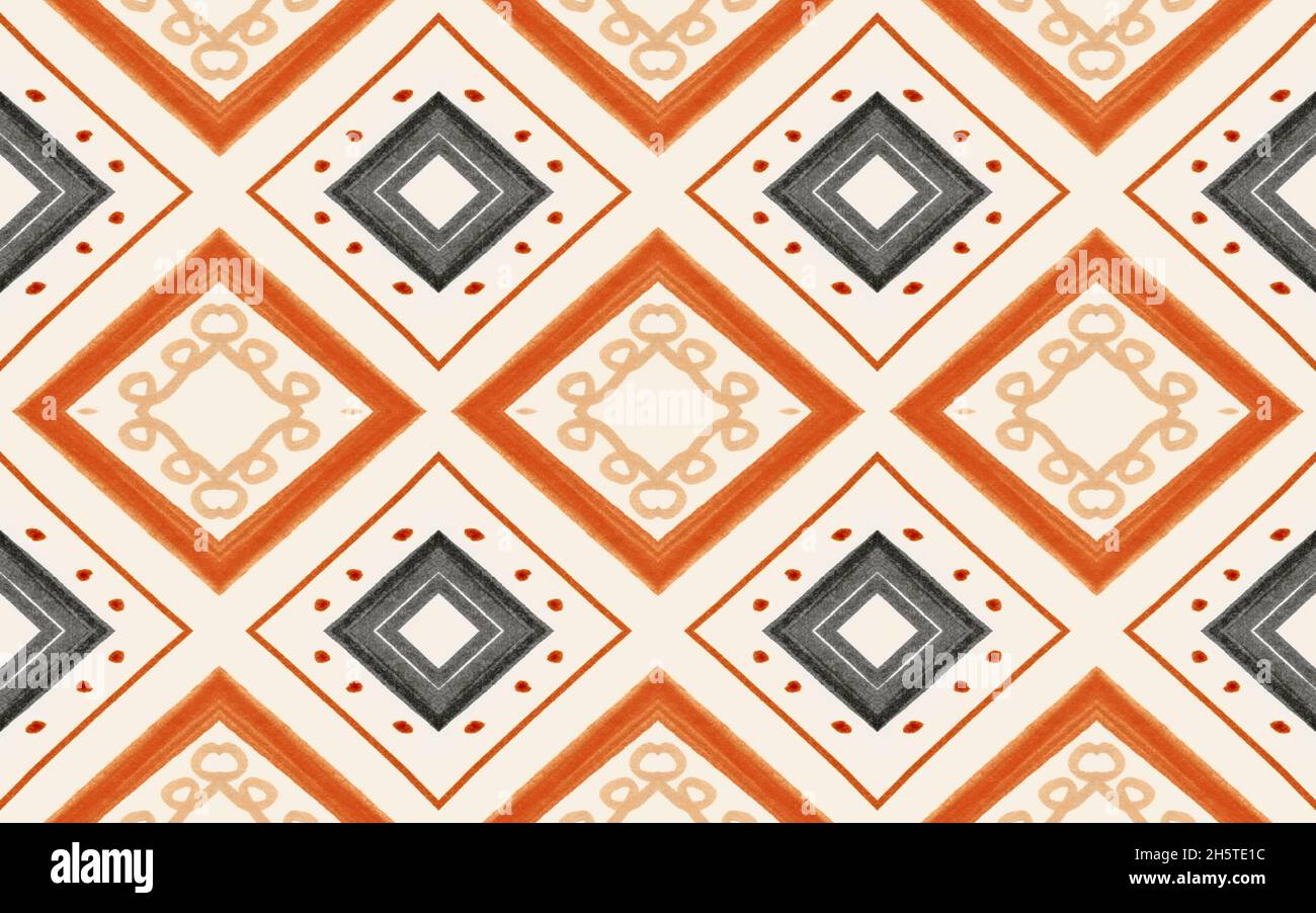 Modello Aztec senza giunture. Moderno ornamento Ikat. Foto Stock