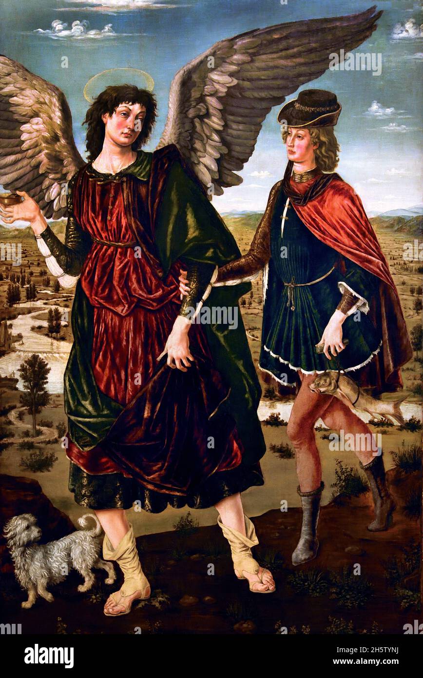 L'Arcangelo Raffaello e Tobiolo 1465 - 1470, Benci Antonio noto come Antonio Pollaiolo (pittore), 1431-1432/ 1498 Italia, italiano, Foto Stock