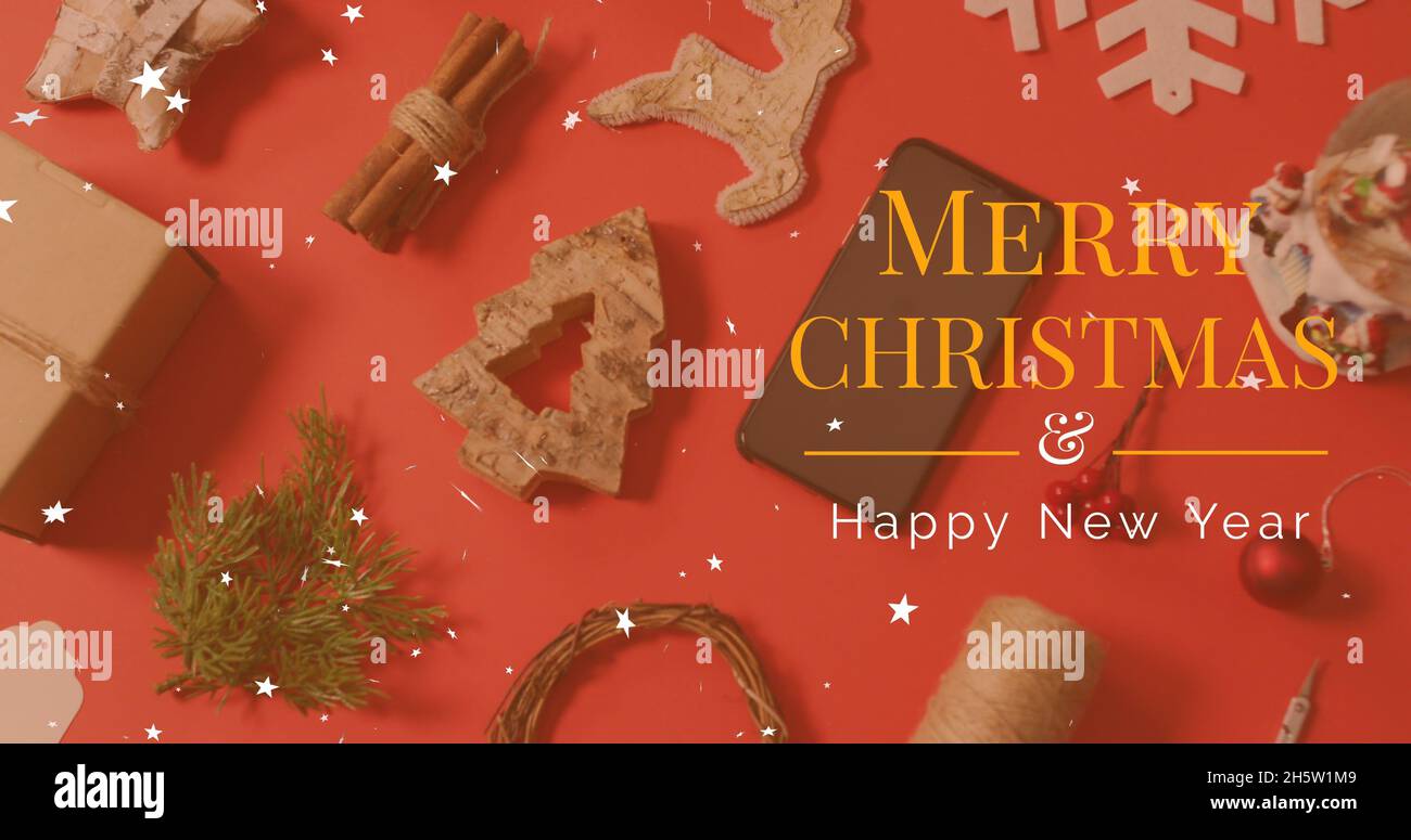 Immagine del testo di buon natale sui cookie Foto Stock