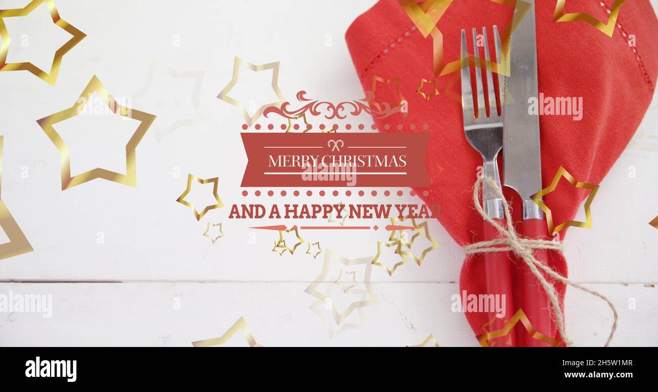 Immagine di buon testo di natale in modo troppo tagliato Foto Stock