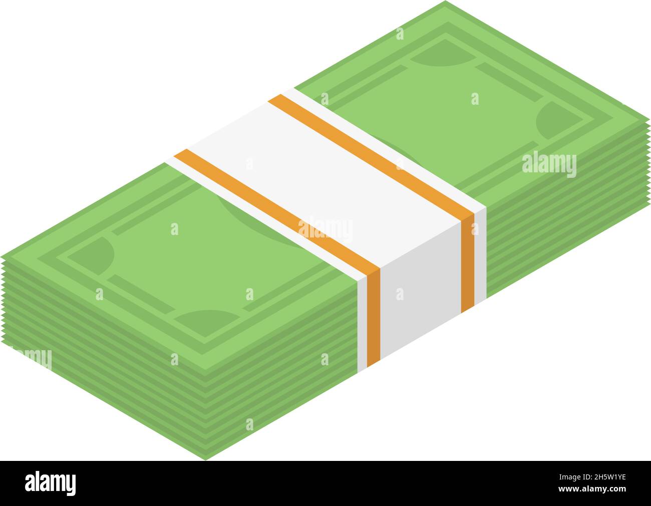 il denaro è una pila di banconote isometriche piatte Illustrazione Vettoriale
