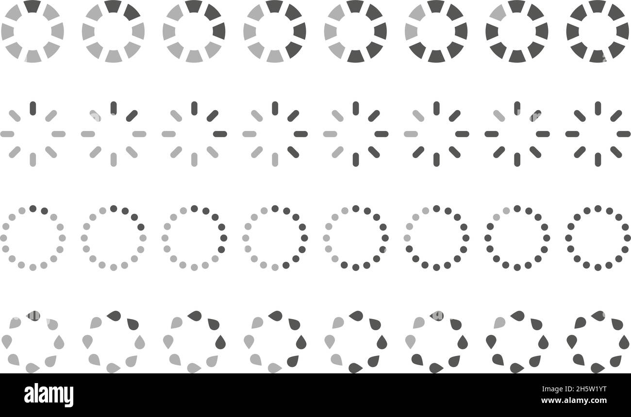 caricamento di un set di icone in stile piatto, vettoriale Illustrazione Vettoriale