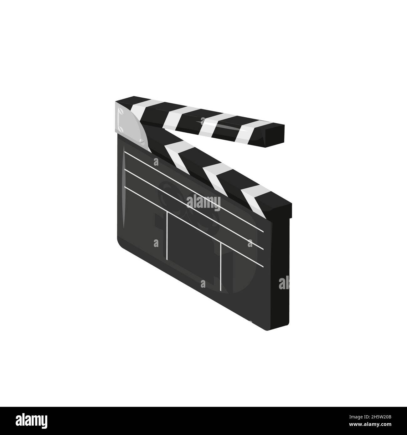 cinema film clapperboard isometria in stile piatto, vettoriale Illustrazione Vettoriale