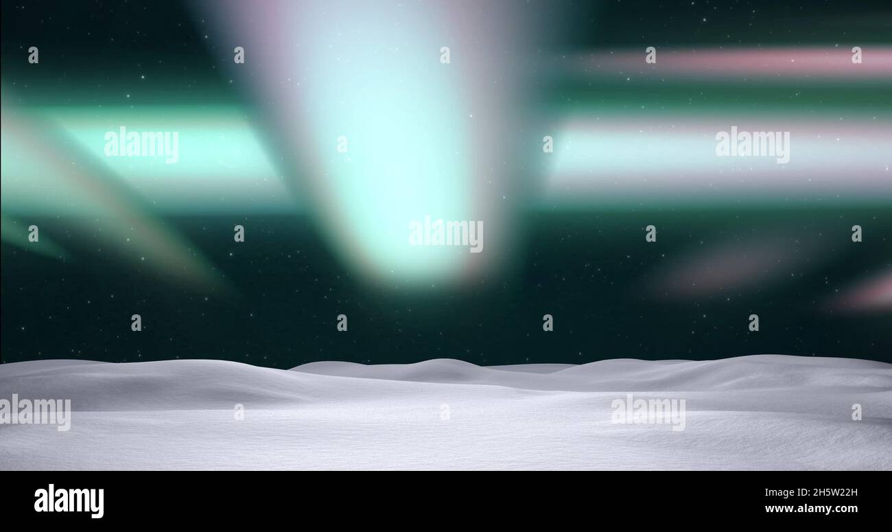 Immagine del paesaggio invernale a natale su aurora Foto Stock