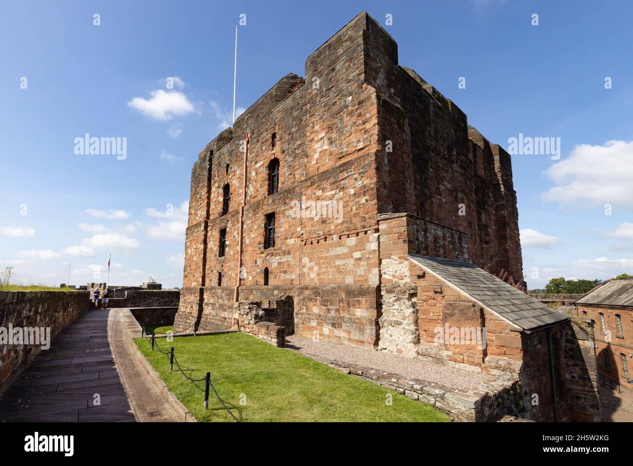 Carlisle Castle - il Torretta, o Grande Torre, un edificio medievale del 11th secolo di proprietà della English Heritage, Carlisle, Cumbria UK Foto Stock
