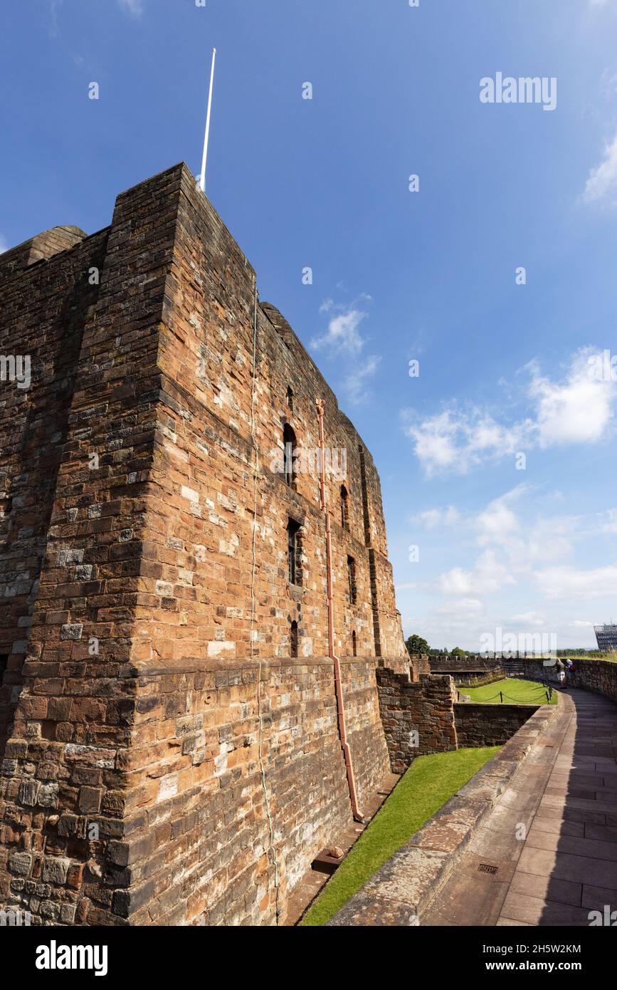 La Gran Bretagna medievale; il Castello di Carlisle - il Torretta, o la Grande Torre, un edificio medievale del 11th secolo di proprietà della English Heritage, Carlisle, Cumbria UK Foto Stock