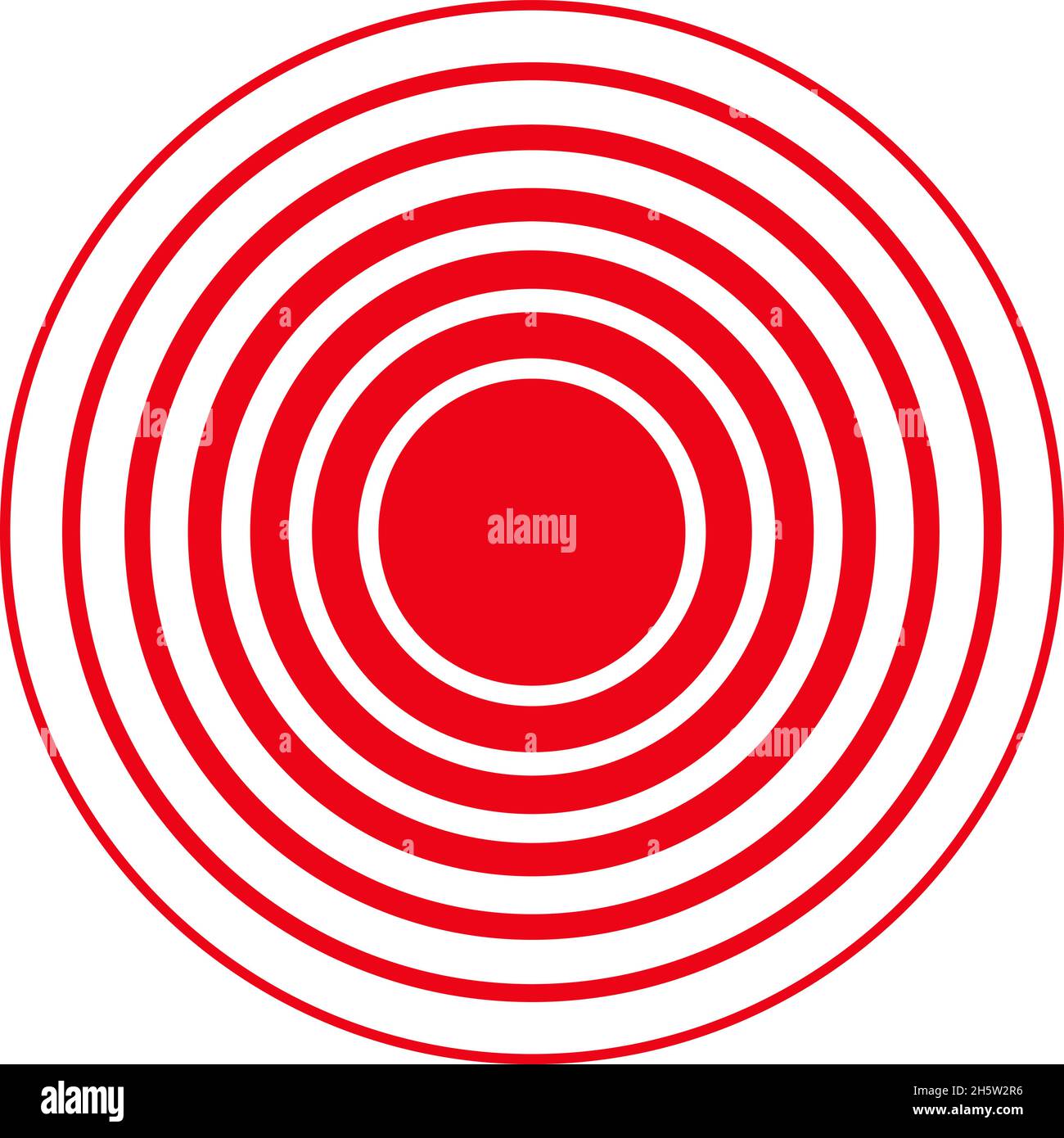 anello rosso del vettore isolato, cerchio del dolore in piano Illustrazione Vettoriale