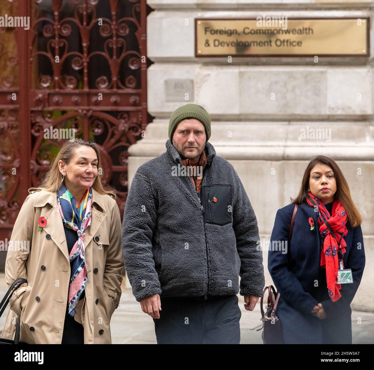 Londra, Regno Unito. 11 Nov 2021. Richard Ratcliffe parla ai media dopo il suo incontro presso l'ufficio Foreign Commonwealth and Development di Whitehall London UK, Credit: Ian Davidson/Alamy Live News Foto Stock