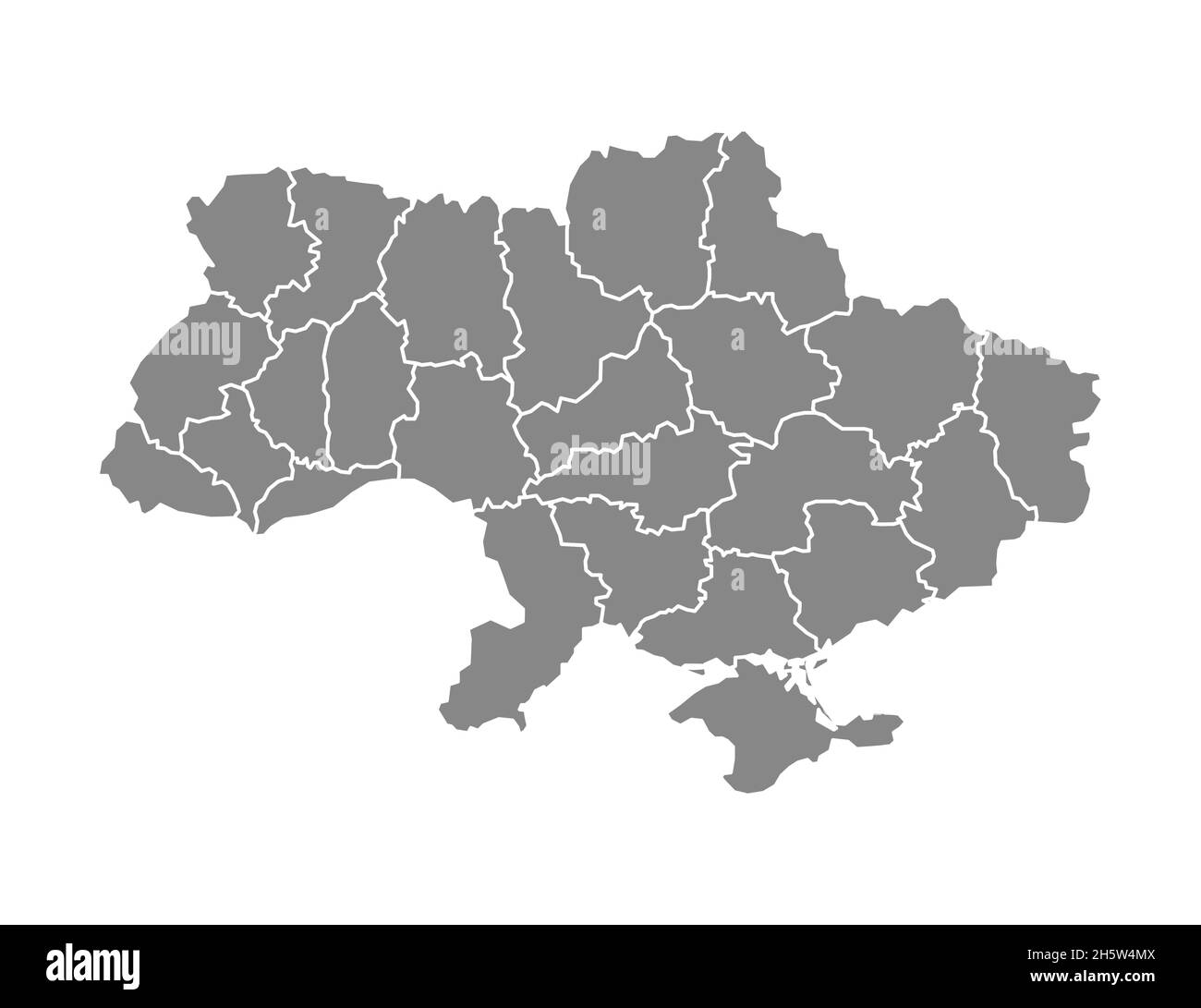 Mappa Ucraina con aree in piano, illustrazione vettoriale Illustrazione Vettoriale