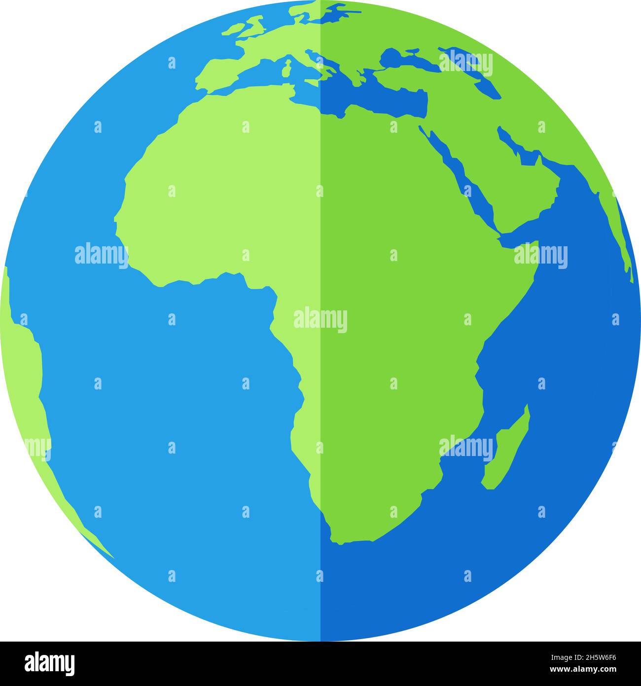 Icona del colore pianeta Terra in stile piatto, vettoriale Illustrazione Vettoriale