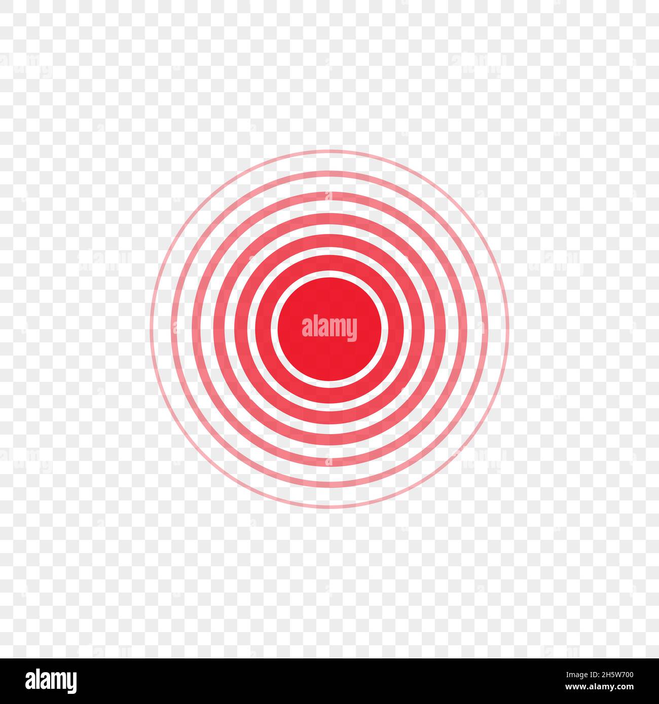 anello rosso, cerchio di dolore su sfondo trasparente, vettore Illustrazione Vettoriale