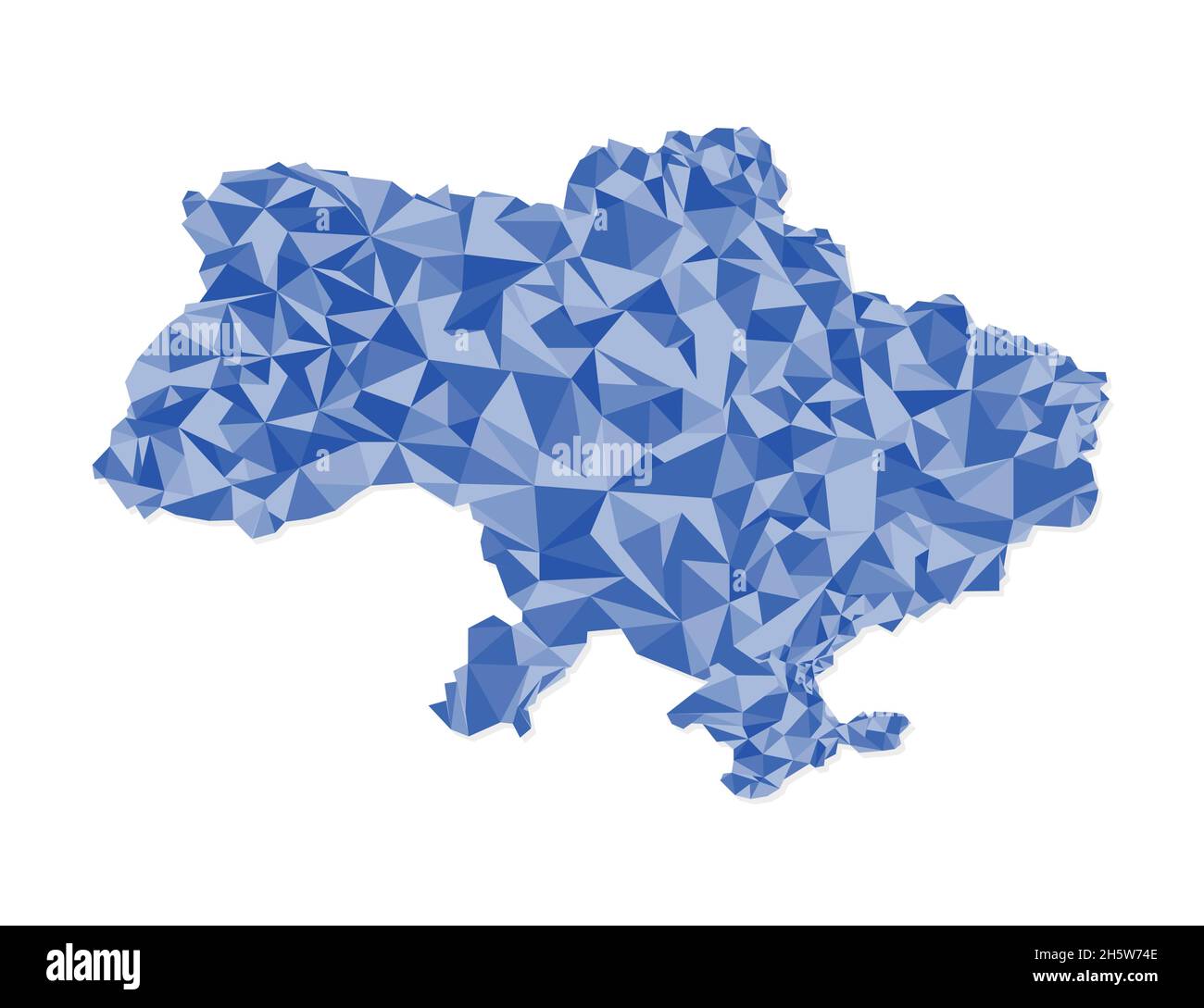 Ucraina mappa poligoni triangoli blu su sfondo bianco, vettore Illustrazione Vettoriale