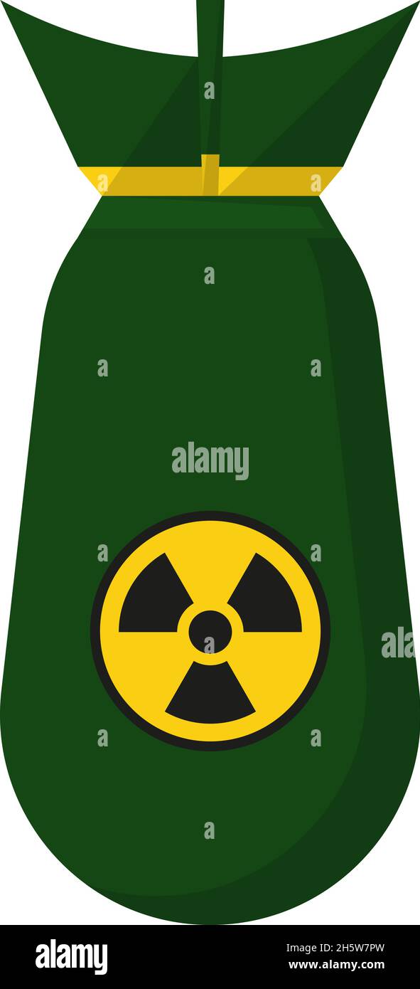 arma nucleare razzo bomba in stile flet, vettore Illustrazione Vettoriale