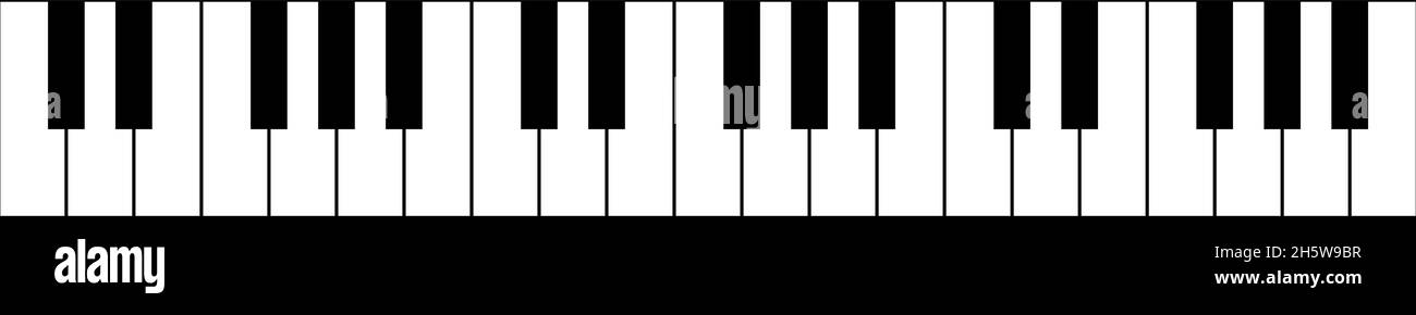 Illustrazione astratta dello sfondo della tastiera piano. Concetto di musica piatta vettoriale. Illustrazione Vettoriale