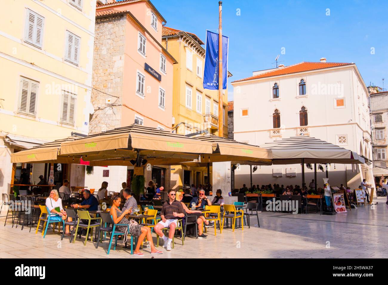 Narodni Trg, Grad, città vecchia, Spalato, Croazia Foto Stock