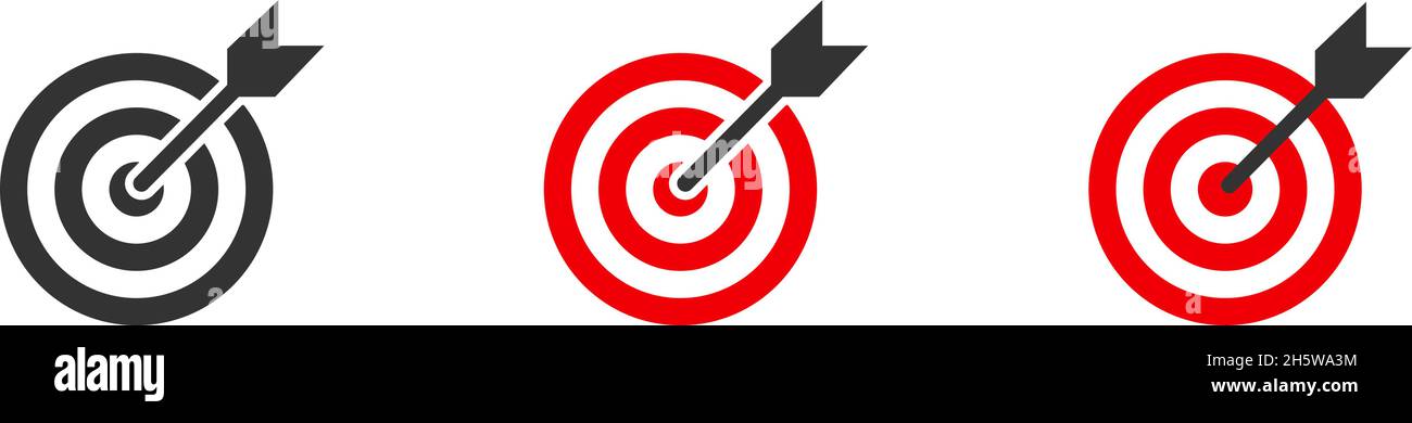 Icona del target aziendale. Imposta il simbolo del segno per il design concettuale. Illustrazione vettoriale Illustrazione Vettoriale