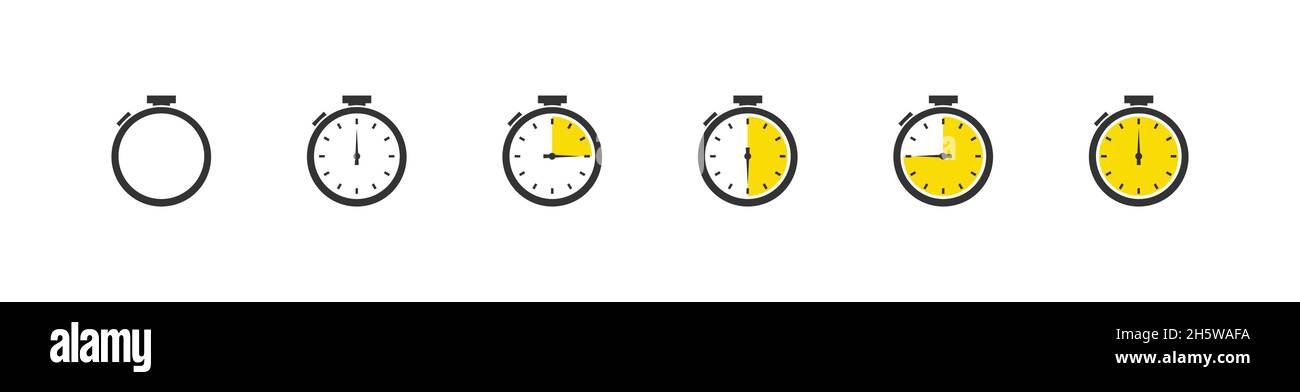 Set di icona del timer della cucina. Timer e cronometro. Illustrazione isolata dal vettore Illustrazione Vettoriale