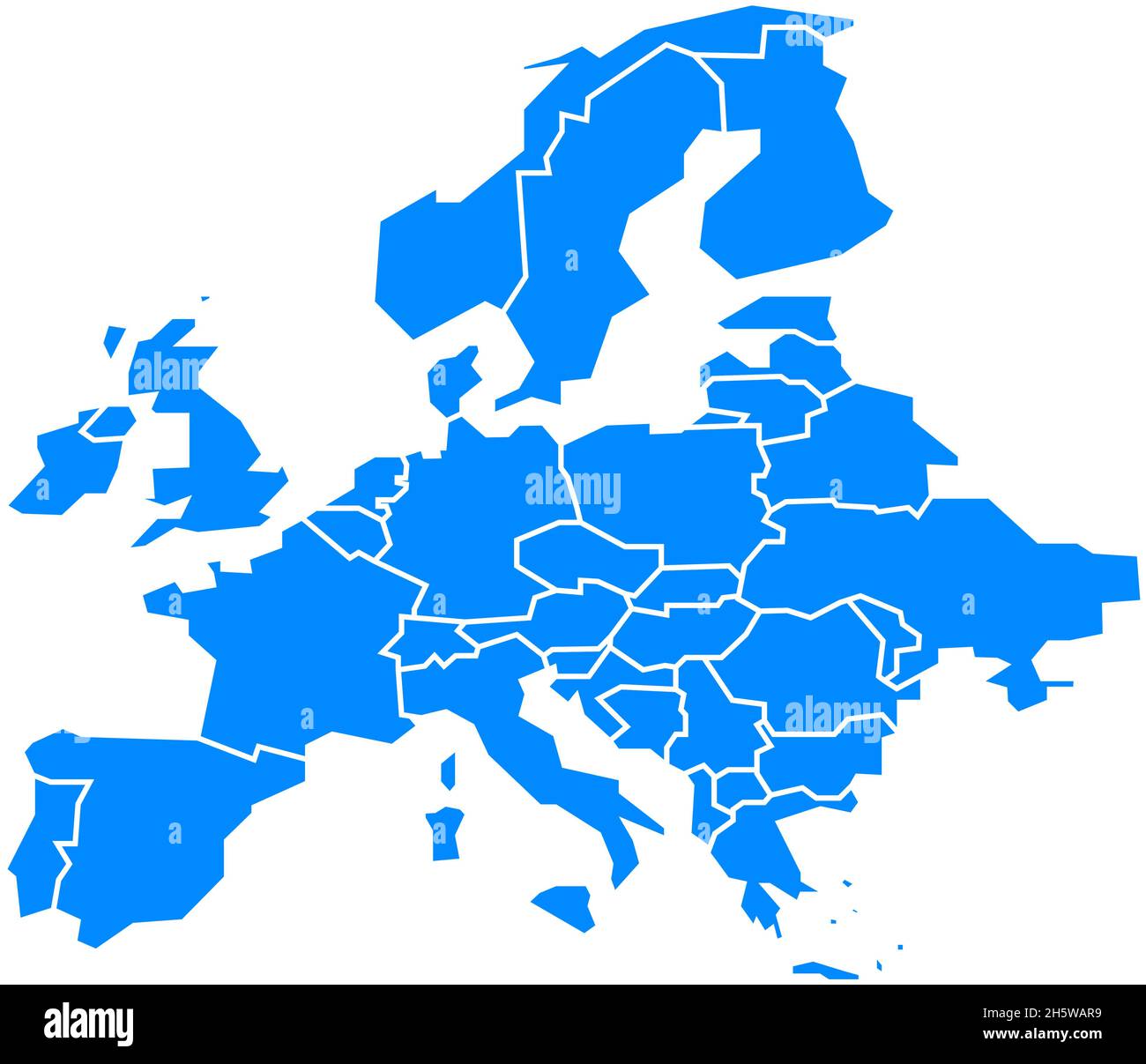 Mappa dell'Europa. Paese europeo di confine. Illustrazione vettoriale UE in stile piatto Illustrazione Vettoriale