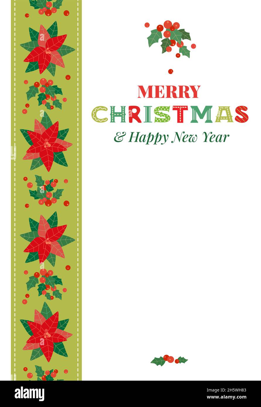 Merry Christmas greeting card template vettoriale Illustrazione Vettoriale