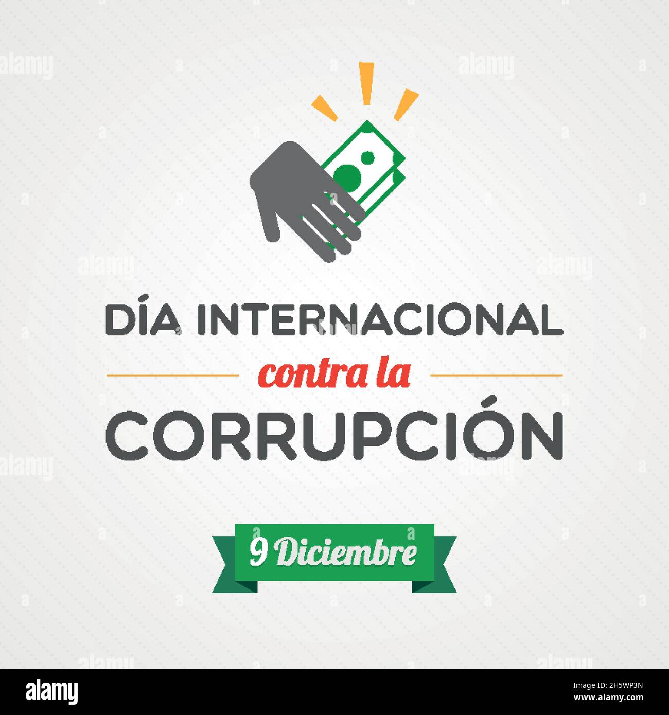 Giornata internazionale contro la corruzione. Dicembre. Spagnolo. Illustrazione vettoriale, design piatto Illustrazione Vettoriale