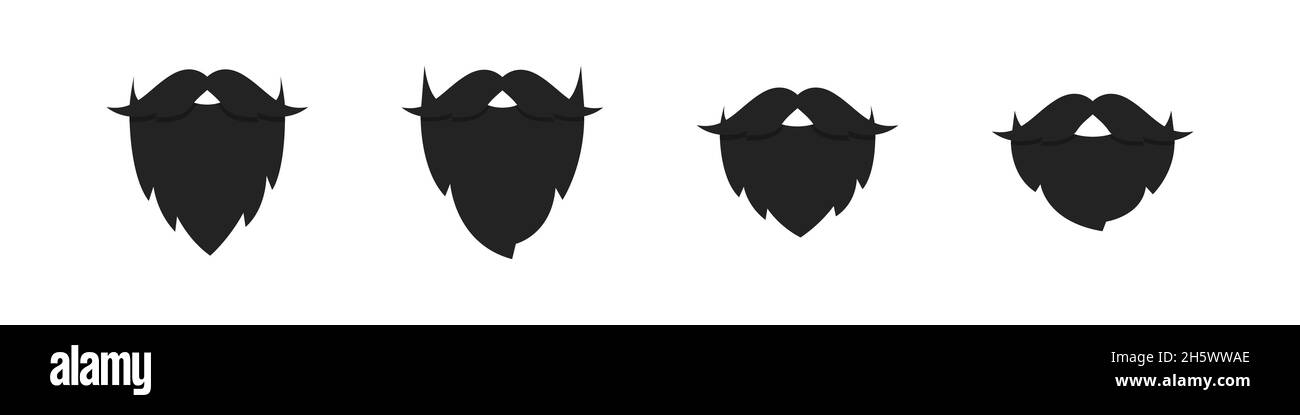 Beard vettore piatto icona di uomo adulto, elegante hipster barber barba con baffi grafica ritratto elemento illustrazione. Illustrazione Vettoriale