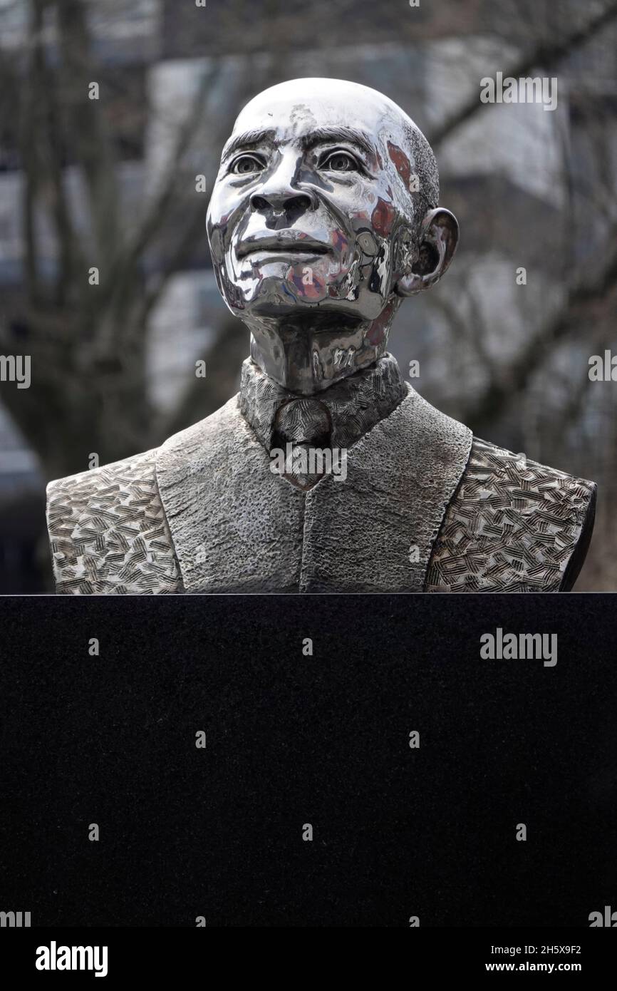 Statua del monumento di Rev Benjamin Lowry nel quartiere Prospect Heights di Brooklyn, New York Foto Stock