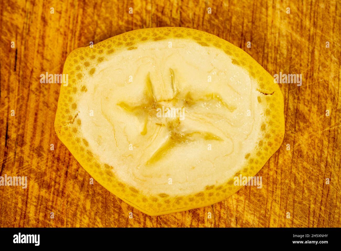 Macro alimentare fotografia banana taglio sezione Foto Stock