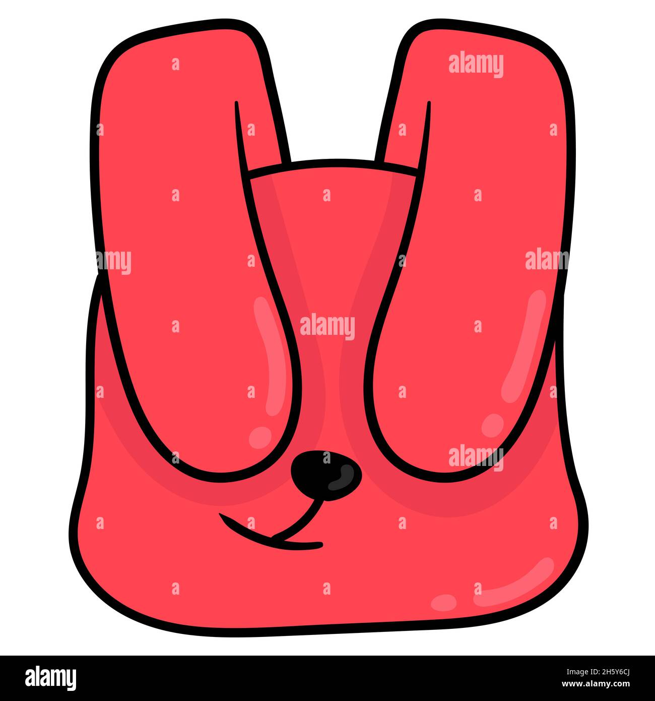 la testa di coniglio rossa dell'orecchio lungo chiude gli occhi Illustrazione Vettoriale