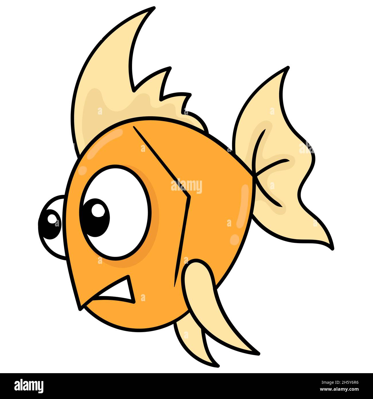 arrabbiato fronte goldfish Illustrazione Vettoriale