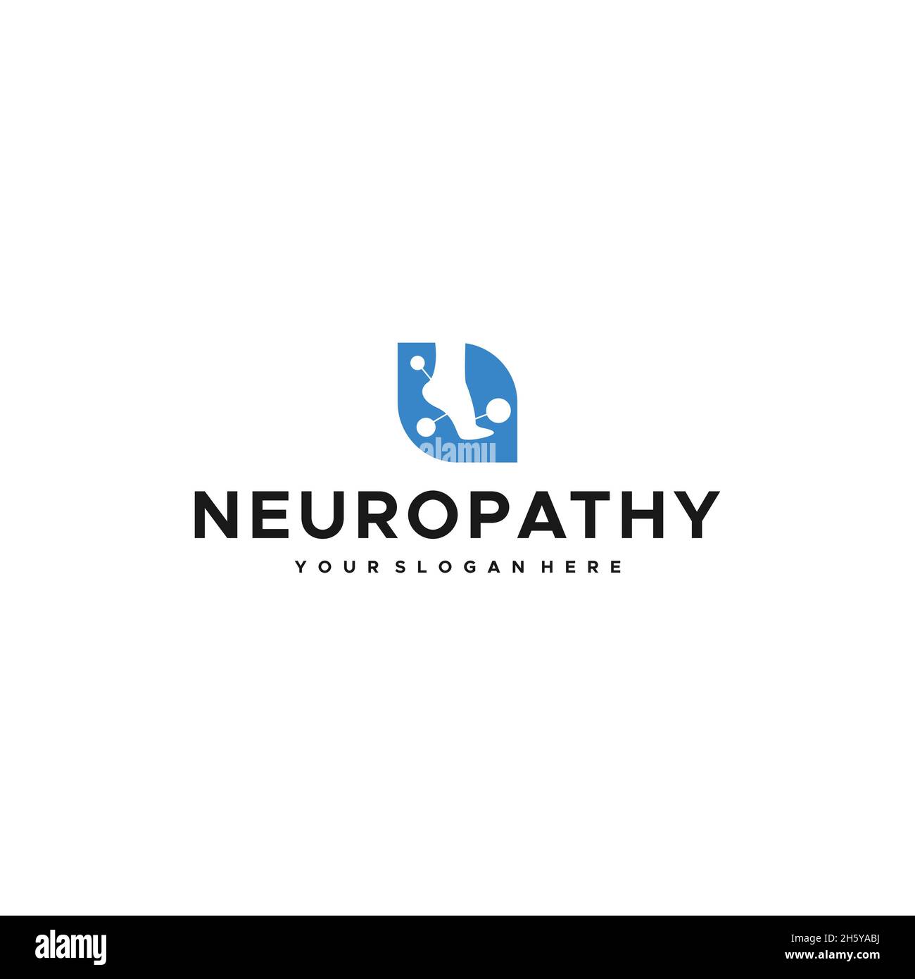 design con logo a forma di foglia piatta in NEURPATHY Illustrazione Vettoriale