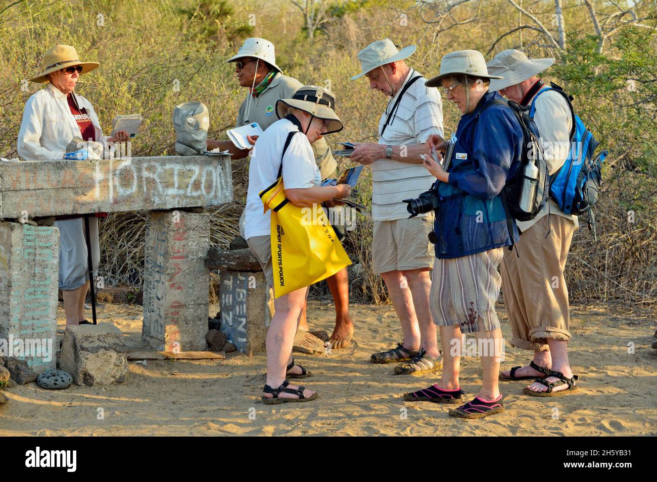 Isola Floreana Post Office canna, Isole Galapagos National Park, isola Floreana, Ecuador Foto Stock