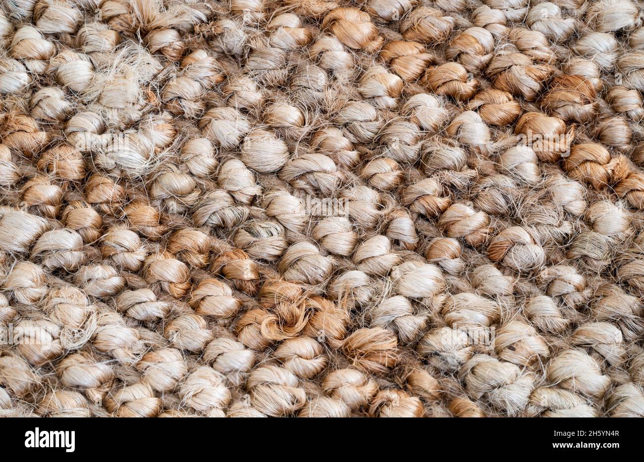 Primo piano foto di tessuto di iuta che sa come materiale ecologico per uso quotidiano. Foto Stock