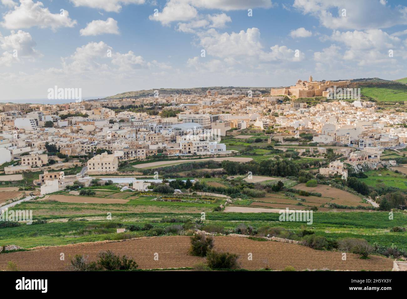 Victoria e la Cittadella, Gozo Island, Malta Foto Stock