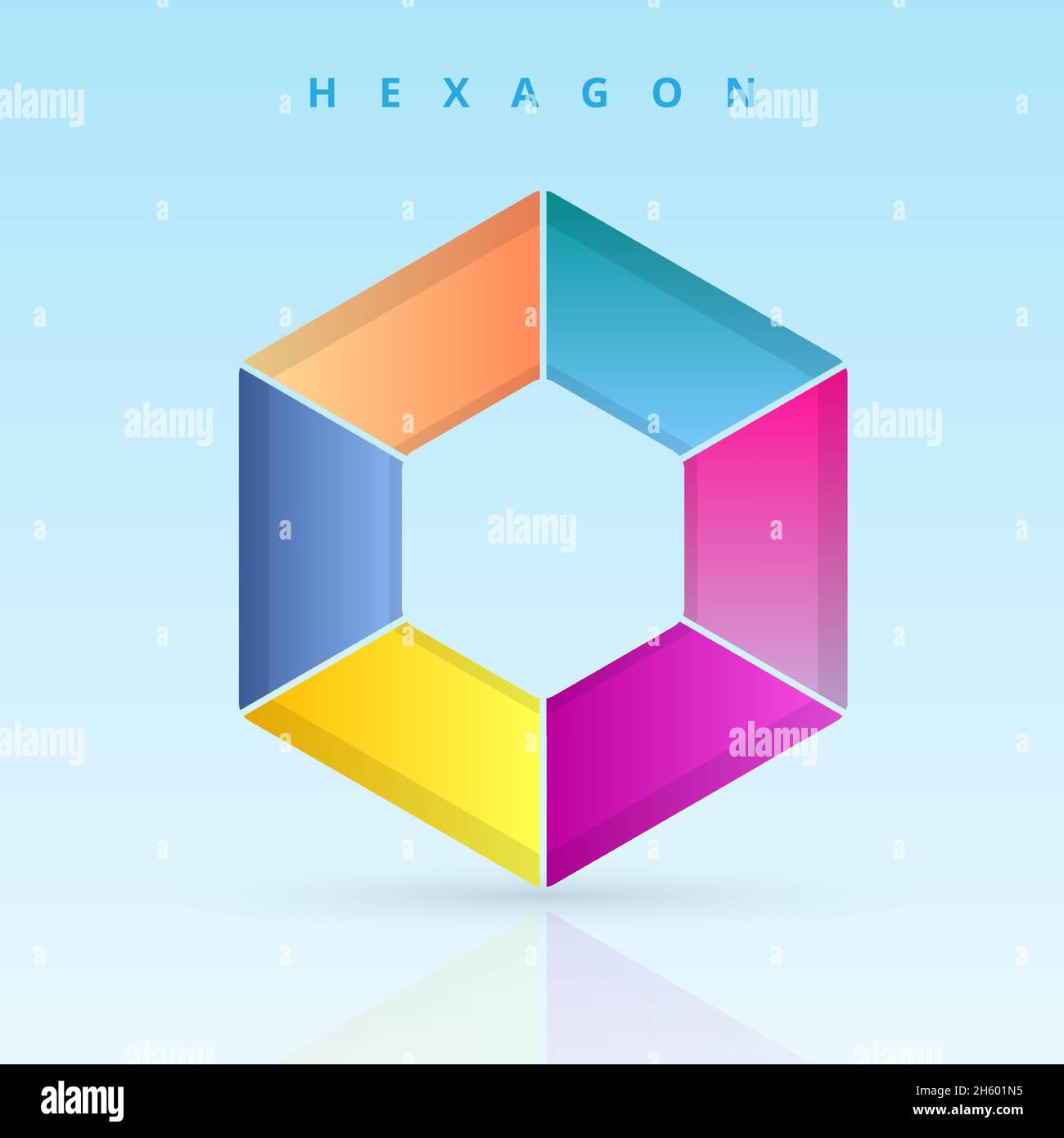 Illustrazione vettoriale geometrica a colori di Hexagon Illustrazione Vettoriale