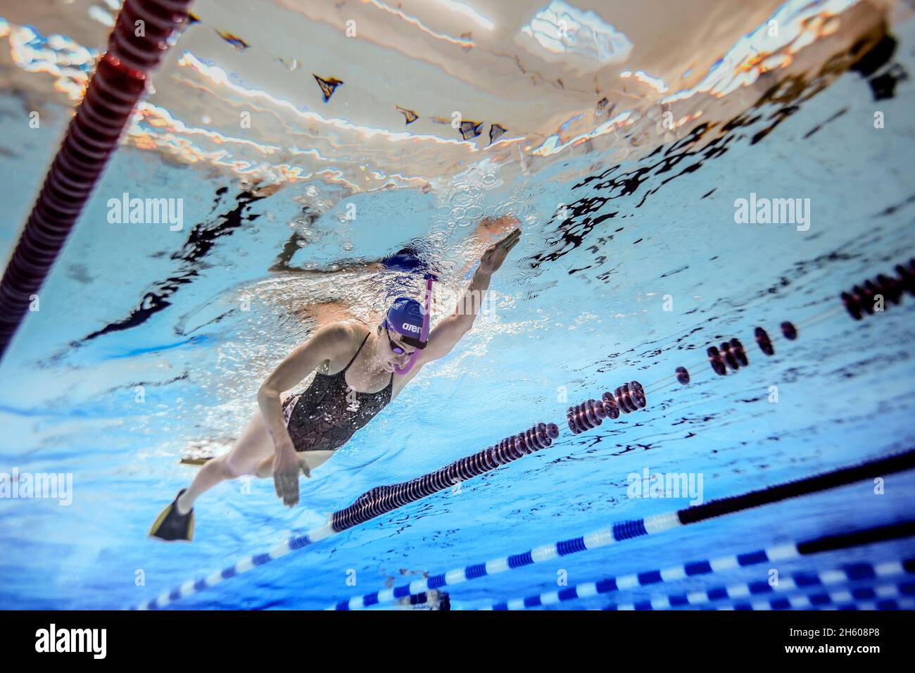 Sarah Sjostrom, nuotatore svedese e titolare di un record mondiale multiplo, ha fotografato durante l'allenamento all'Eriksdalsbadet di Stoccolma, Svezia, 25 gennaio 2021. Foto: Jonas Lindkvist / DN / TT / code 3507 Foto Stock