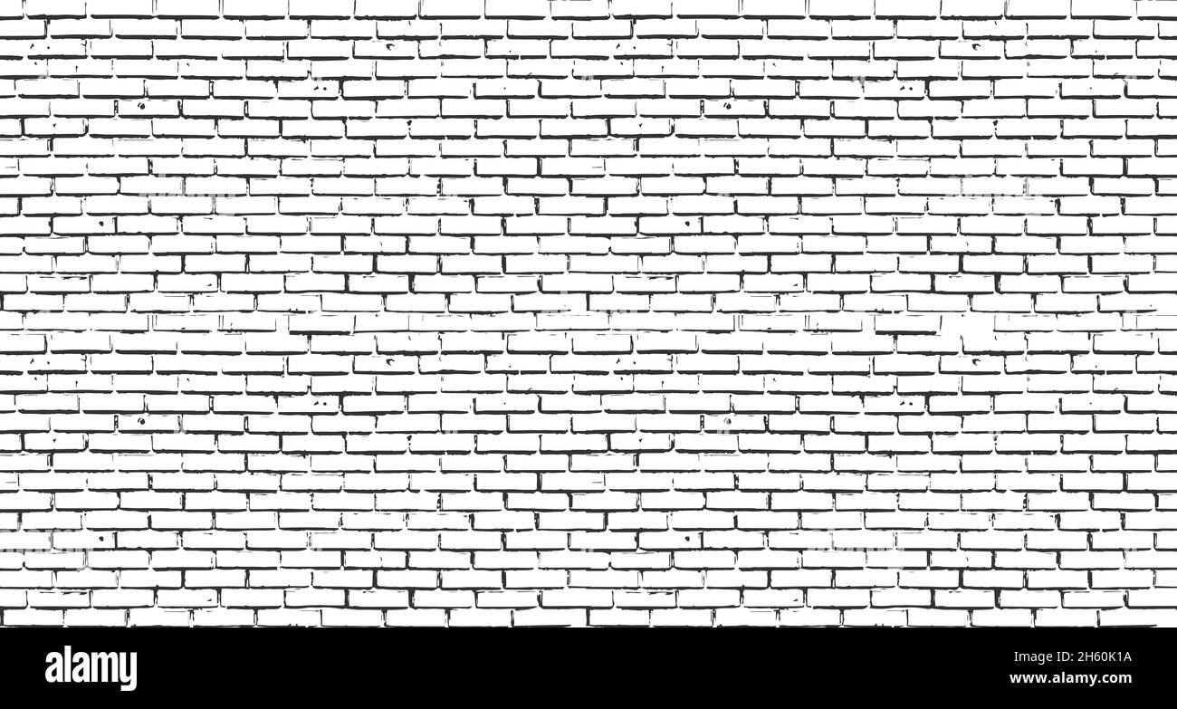 Muro di mattoni trama grunge senza giunture, mattoni vettoriali ripetizione di sfondo illustrazione. Illustrazione Vettoriale