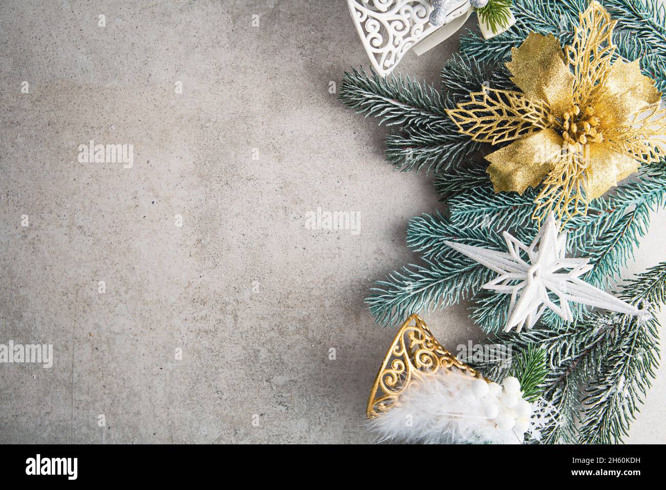 Natale concetto sfondo con copia spazio decorazioni Foto Stock