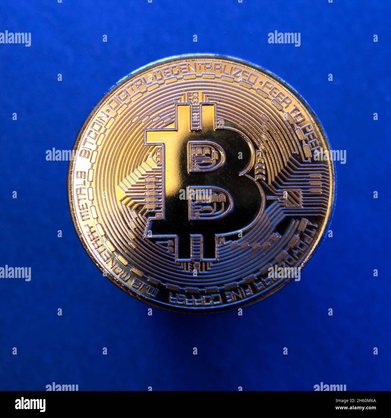 Bitcoin moneta BTC moneta digitale cripto valuta Foto Stock