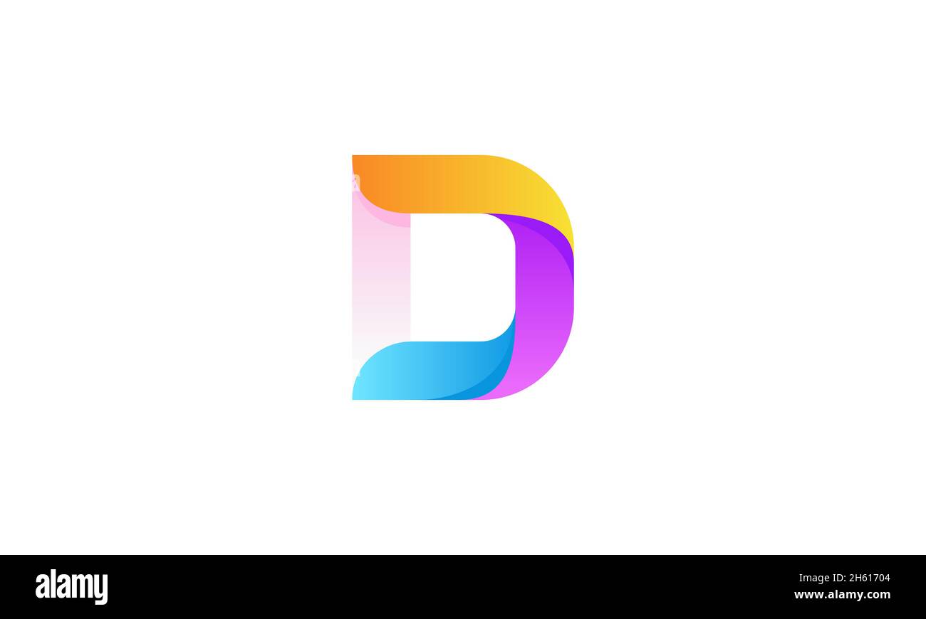 Disegno colorato del logo lettera D , disegno vettoriale moderno colorato dell'icona lettera D. Foto Stock